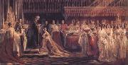 Charles Robert Leslie Queen Victoria Receiving the Sacrament at her Coronation 28 June 1838 (mk25) oil painting artist